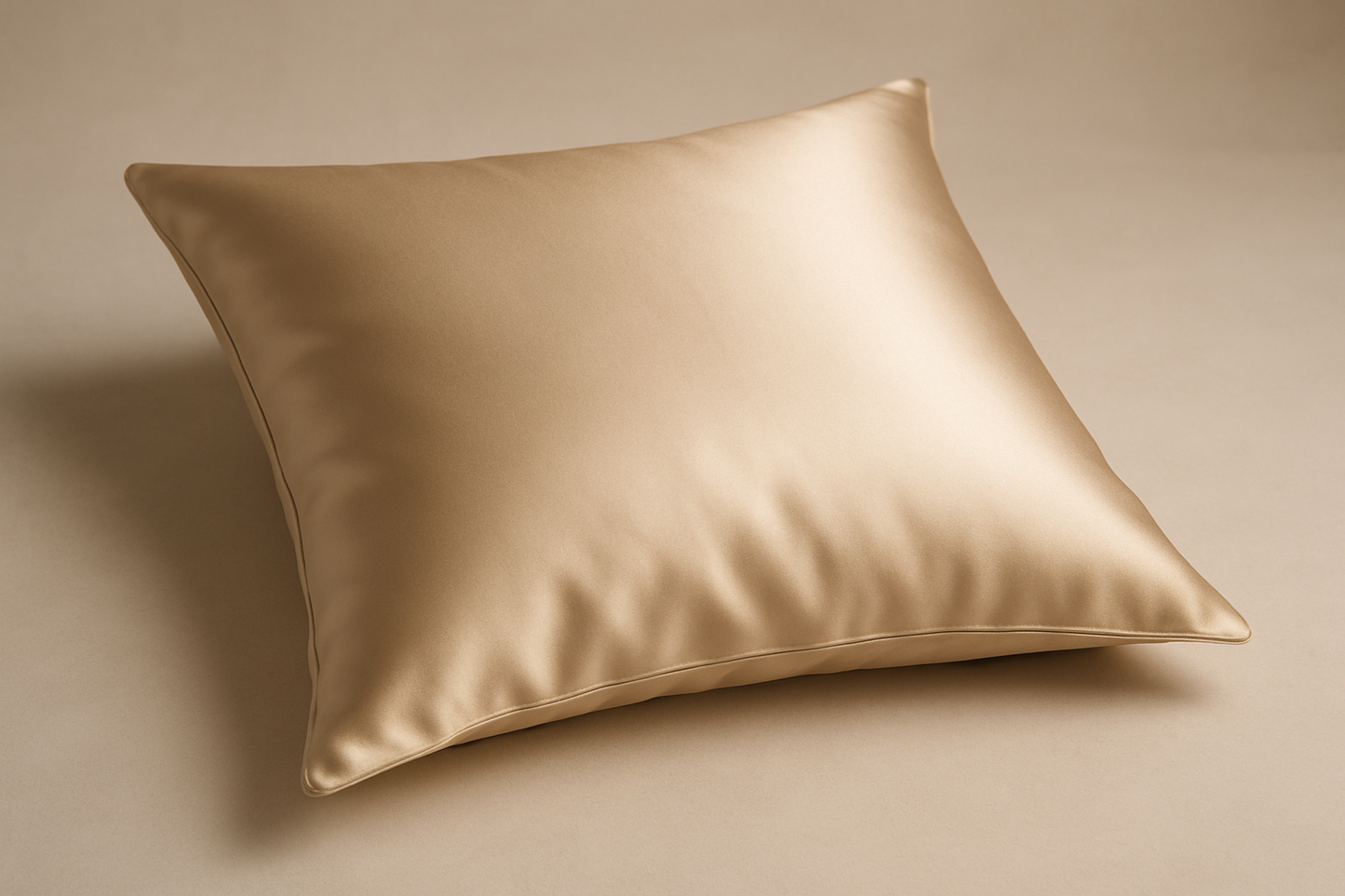 Taie d'oreiller 100% Soie de mûrier couleur champagne