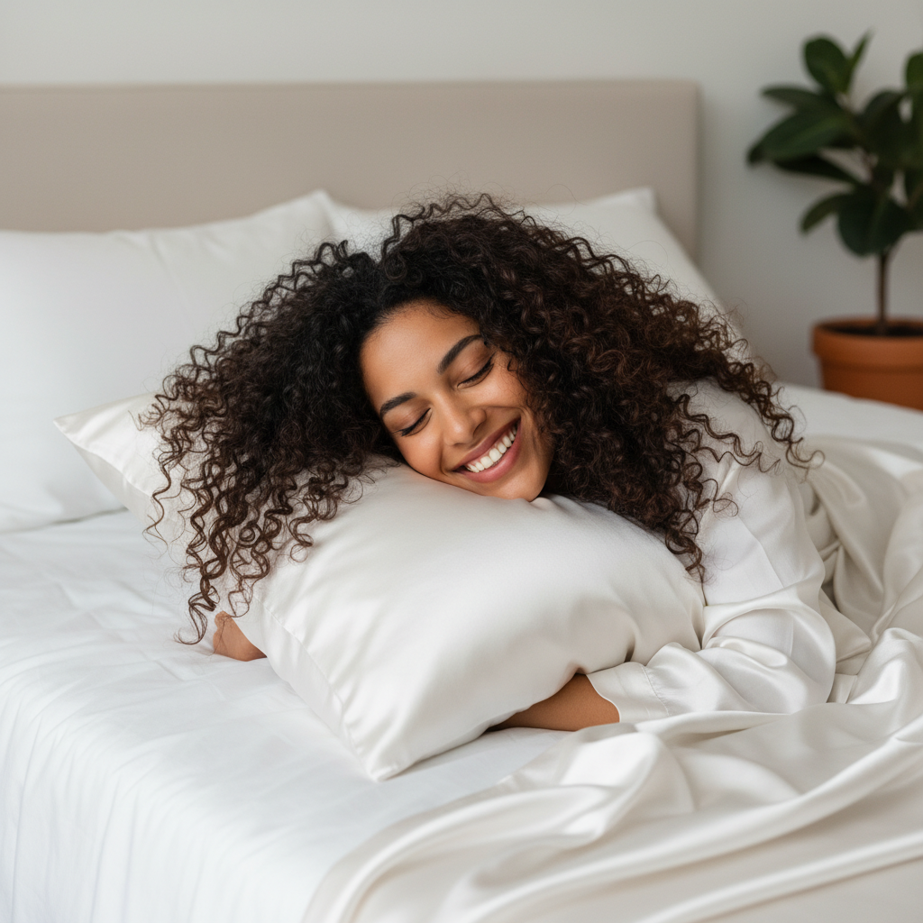 Taie d'oreiller 100% Soie de mûrier couleur blanc